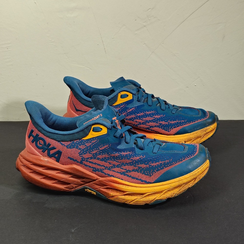 Hoka Speedgoat 5 Women 8.5D Blue Coral Trail Running Shoes Wide Vibram 1123160